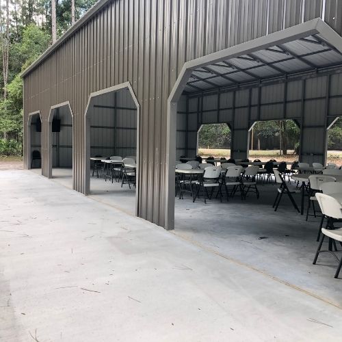 Amelia Shotgun Sports pole barn is available for rent for all types of fun events